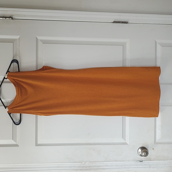 Nine West Orange Ruched Dress small Autumn Gold - Picture 2 of 5